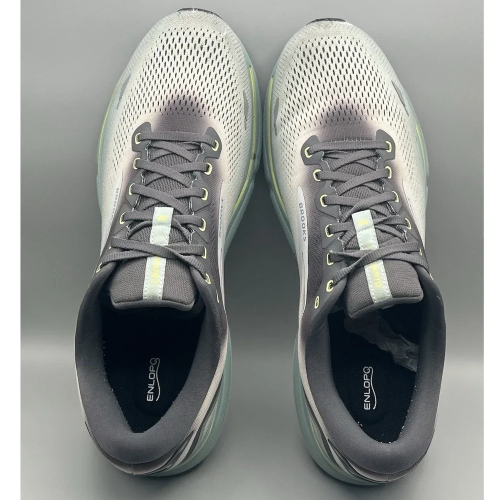 2023 Brooks Ghost 15 Gray Green Running Athletic Shoes - Men's Size 15 USED